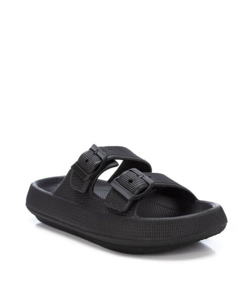 Women's Rubber Flat Sandals By Black