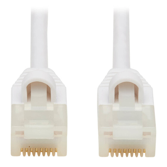 Tripp N261AB-S05-WH Safe-IT Cat6a 10G Snagless Antibacterial Slim UTP Ethernet Cable (RJ45 M/M) - White - 5 ft. (1.52 m) - 1.52 m - Cat6a - U/UTP (UTP) - RJ-45 - RJ-45