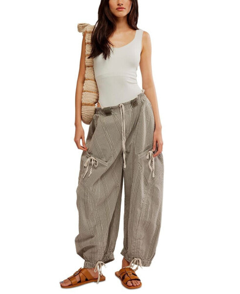 Women's Outta Sight Striped Cotton Parachute Pants