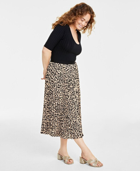 Women's Pleated A-Line Midi Skirt, Created for Macy's