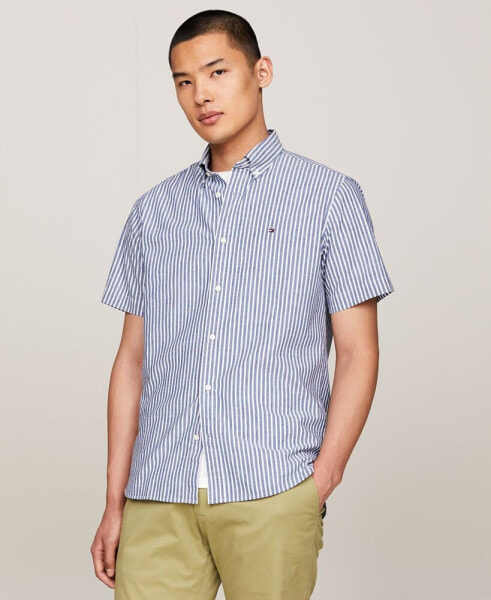 Men's Regular-Fit Candy Stripe Linen Shirt