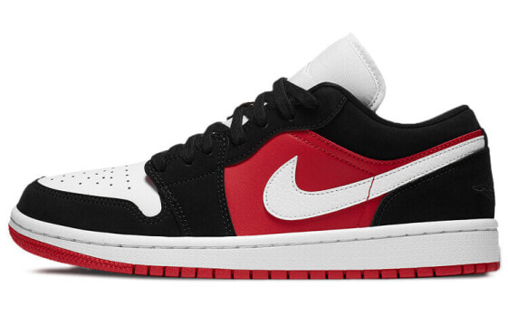 Кроссовки Nike Air Jordan 1 Low Black White Gym Red (Черно-белый)