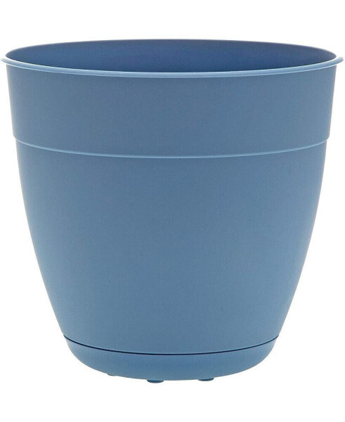 Dayton Recycled Ocean Plastic Planter w/ Saucer , Ocean Blue, 8 inches
