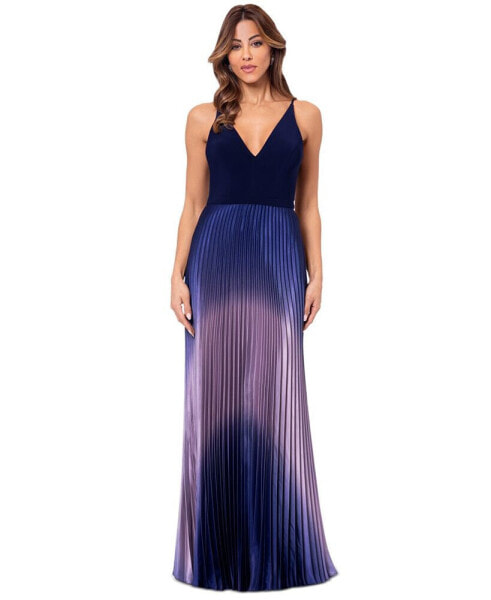 Women's Ombré Pleated Gown