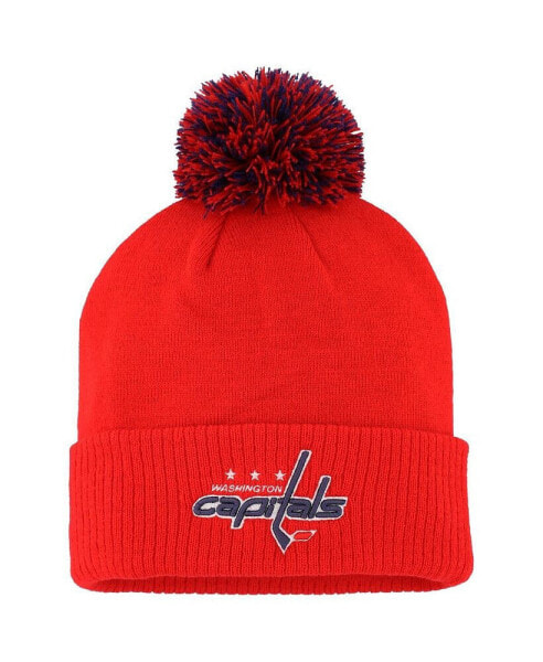 Men's Red Washington Capitals COLD.RDY Cuffed Knit Hat with Pom