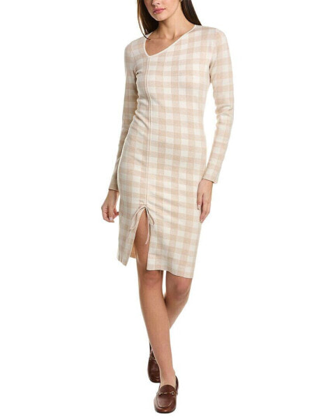 Naadam Plaid Cashmere & Linen-Blend Sweaterdress Women's