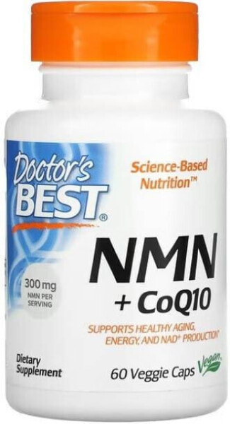 Doctor's Best, NMN 150 мг и коэнзим Q10 50 мг, 60 растительных капсул