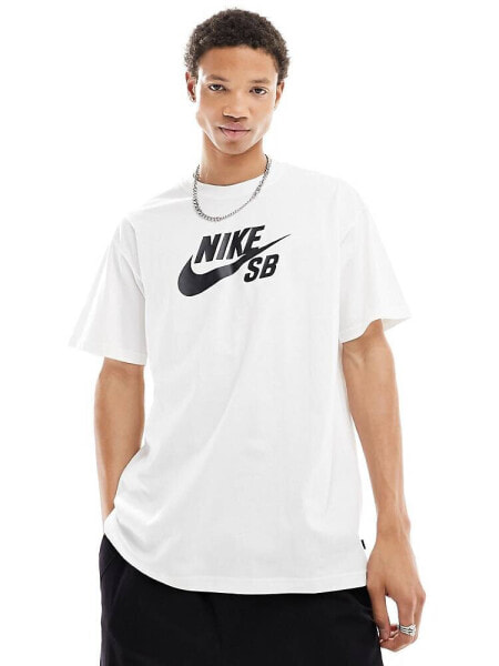 Nike SB logo t-shirt in white 