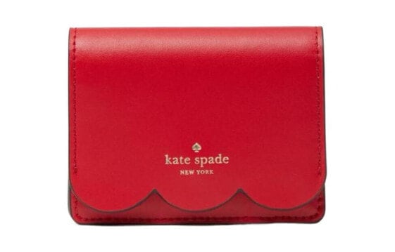 kate spade 金色硬件徽标Logo 皮革 卡包 女款 樱桃色 / Кардхолдер kate spade Logo WLRU5271-611