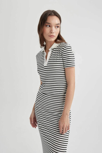 Поло Defacto Fitted Striped Polo