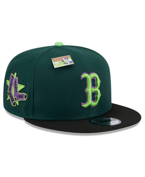 Бейсболка New Era мужская Boston Red Sox зелено-черная Сладко-кислый Big League Chew 9FIFTY Snapback Hat