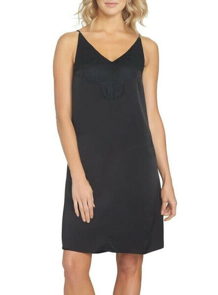 1.STATE 154264 Women's Lace Detail Shift Dress Sleeveless Rich Black Sz. Small