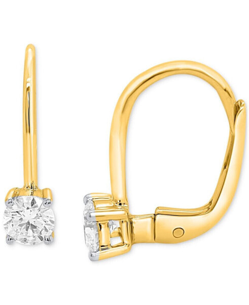 Lab Grown Diamond Leverback Earrings (1/2 ct. t.w.) in Sterling Silver or 14K Gold-Plated Sterling Silver