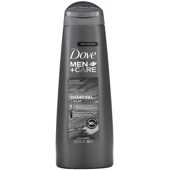 Dove, Men + Care, шампунь, очищающий, уголь и глина, 355 мл (12 жидк. Унций)