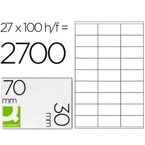 Клейкие этикетки Q-Connect KF10642 Белый 100 Листов 70 x 30 мм