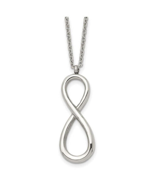 Chisel polished Infinity Symbol on a 18 inch Cable Chain Necklace