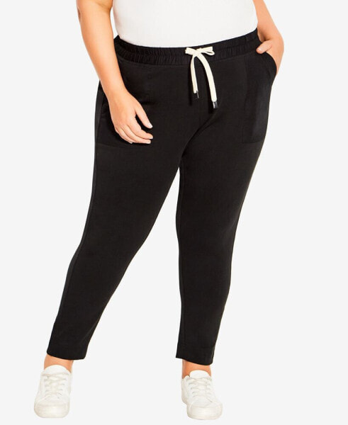 Plus Size Contrast Pocket Knit Pants