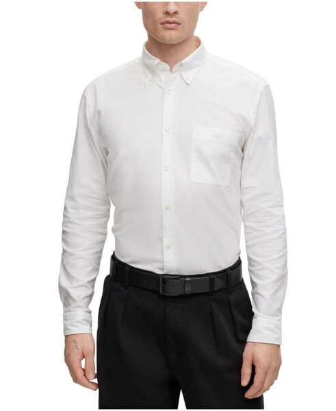 Men's Oxford Cotton Slim-Fit Button-Down Dress Shirt