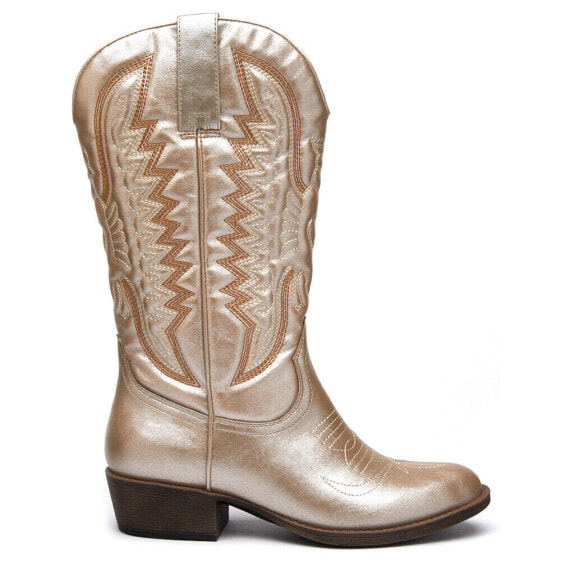 COCONUTS by Matisse Lasso Round Toe Cowboy Womens Gold Casual Boots LASSO-740