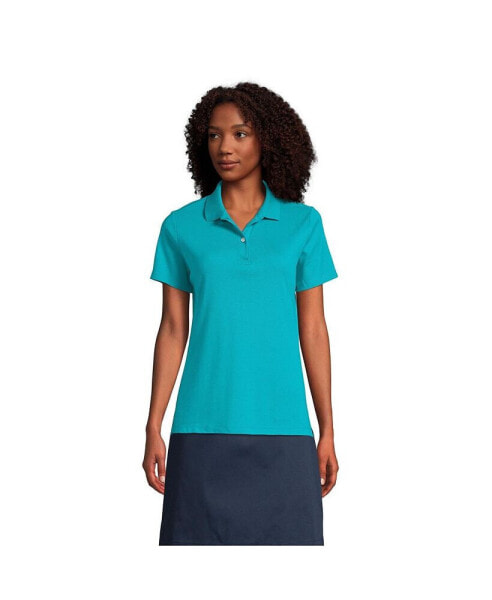 Women's School Uniform Short Sleeve Feminine Fit Interlock Polo Shirt