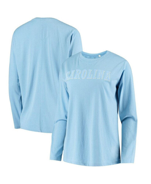 Women's Carolina Blue North Carolina Tar Heels Tonal Block Vintage-Like Wash Long Sleeve T-shirt
