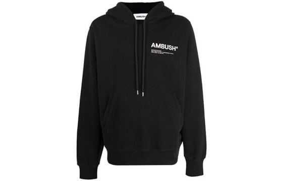 AMBUSH 徽标Logo字母印花宽松连帽卫衣 男款 黑色 / Толстовка AMBUSH Logo BMBB012F21FLE0011003