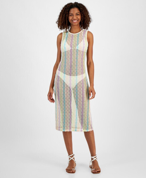 Women's Open Knit Sleeveless Cover Up Dress, Created for Macy's
