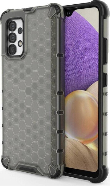 Hurtel Honeycomb etui pancerny pokrowiec z żelową ramką Samsung Galaxy A03s (166,5) czarny