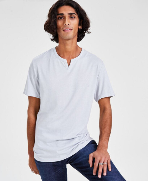 Men's Split-Neck T-Shirt, Created for Macy's