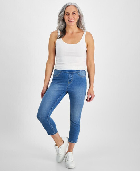 Petite Mid Rise Pull-On Capri Jeggings, Created for Macy's