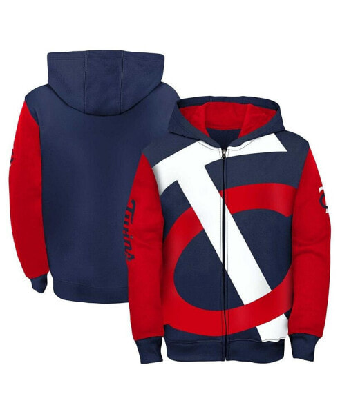 Big Boys Navy, Red Minnesota Twins Postcard Full-Zip Hoodie Jacket