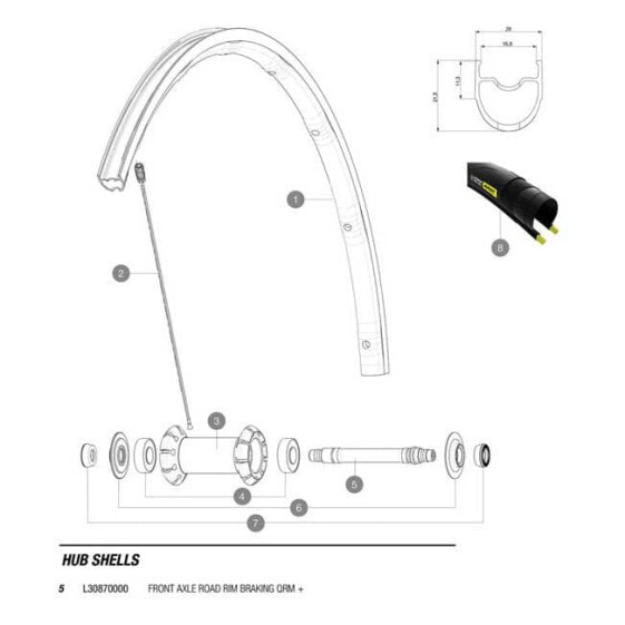 MAVIC Cosmic/CXR/Comete/Ksyrium Pro Axle Front Axe