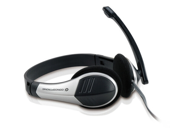 Игровая гарнитура Conceptronic Stereo Headset - Head-band - офисная/для колл-центра - черно-серый - бинауральная - 2 м
