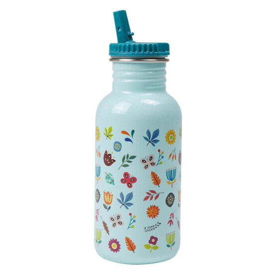 EUREKAKIDS Personalized kids water bottle with flower design