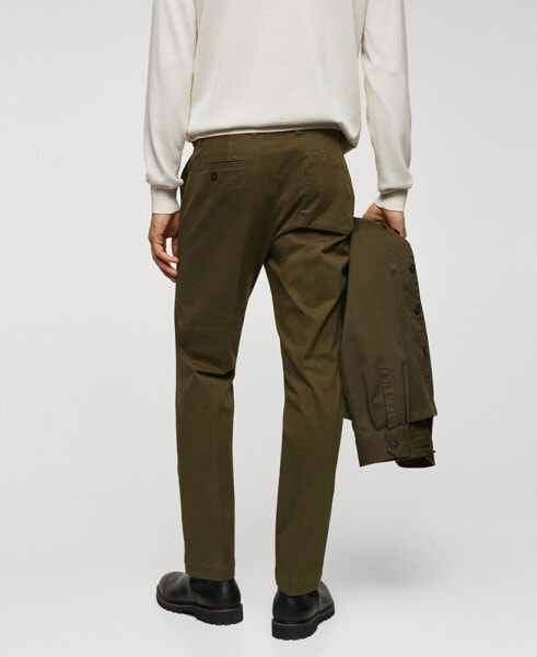 Men's Pleated Slim Fit Chinos