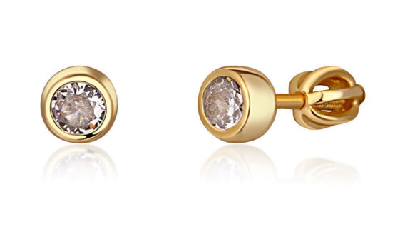 Fine gold-plated stud earrings with zircons SVLE1517XH2GO