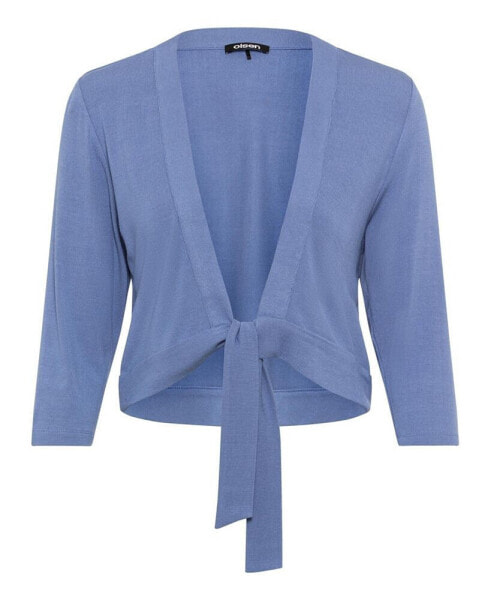 Women's 3/4 Sleeve Tie Waist Cropped Cardigan