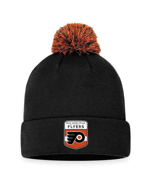 Men's Black Philadelphia Flyers 2023 NHL Draft Cuffed Knit Hat with Pom