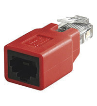 Wentronic RJ45 Crossover Modular Adapter - CAT 5e - RJ-45 - RJ-45 - Red