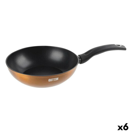 Wok Pan Quttin Foodie Copper 24,5 x 7 x 44 cm (6 Units)