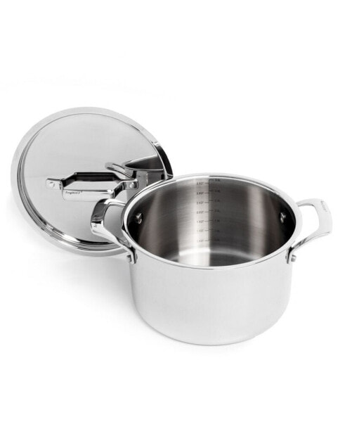 Professional 18/10 Stainless Steel Tri-Ply 4 Quart Stockpot with Lid