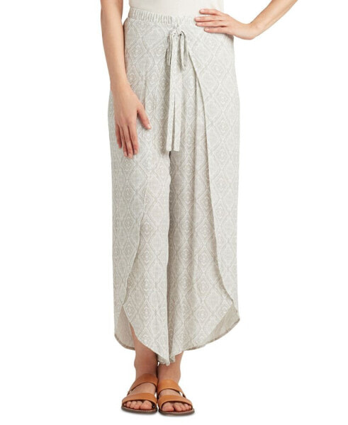 Juniors' Sarong-Style Mid-Rise Tie-Front Pants