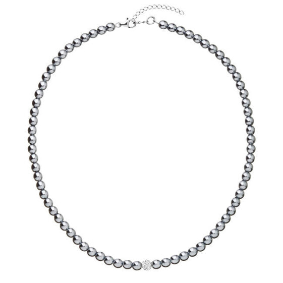 Gray bead necklace with Preciosa crystals 32065.3