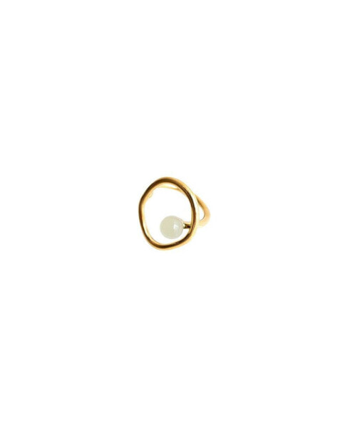 Cosmos — Jade bead gold statement ring