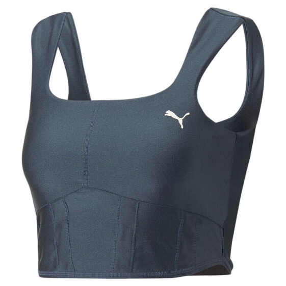 Puma Oa X Train Sleeveless Scoop Neck Athletic Crop Top Womens Blue Casual Tops