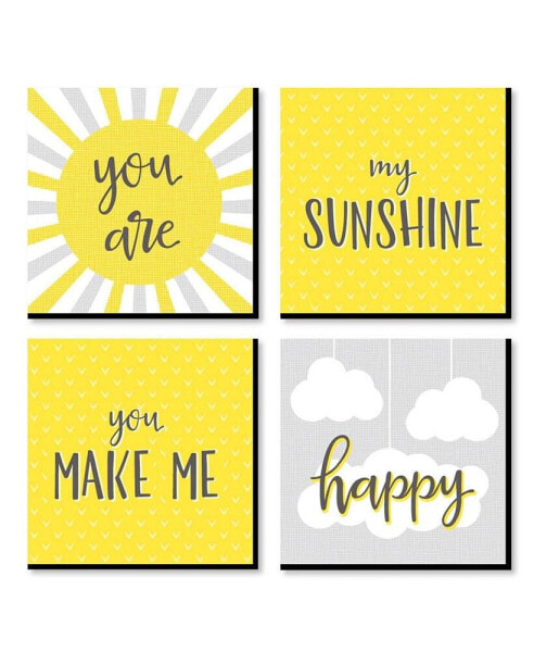 You are My Sunshine - Home Decor - 11 x 11 inches Wall Art - Set of 4 Prints
