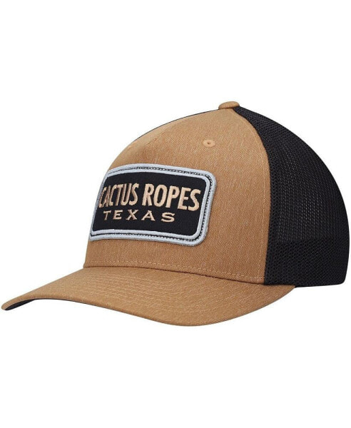 Men's Tan, Black Cactus Ropes Trucker Flex Hat