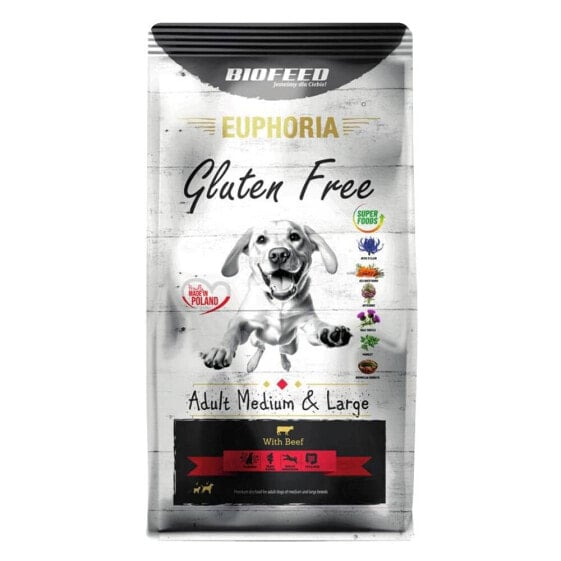 BIOFEED Euphoria gluten free adult medium & large beef 12 kg dog food