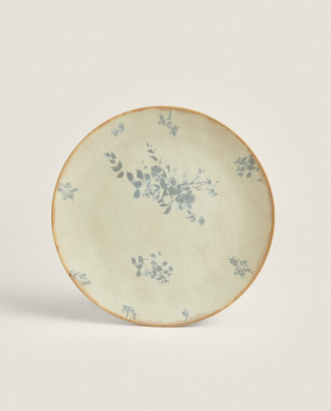 Floral stoneware serving dish