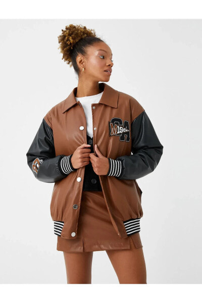 Куртка женская Koton Pilot с деталями из кожзама
